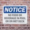Signmission No Food Or Beverages In Pool Or On Wet Deck, 24 in W x Rectangle, Plastic OS-2PACK-NS-P-1824-L-14566 - alternate 5